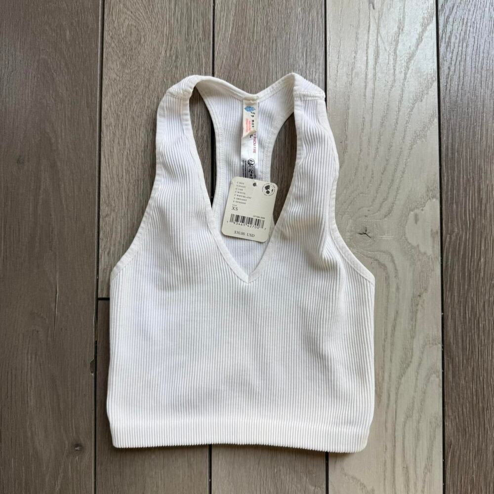 Free people white ribbed bra